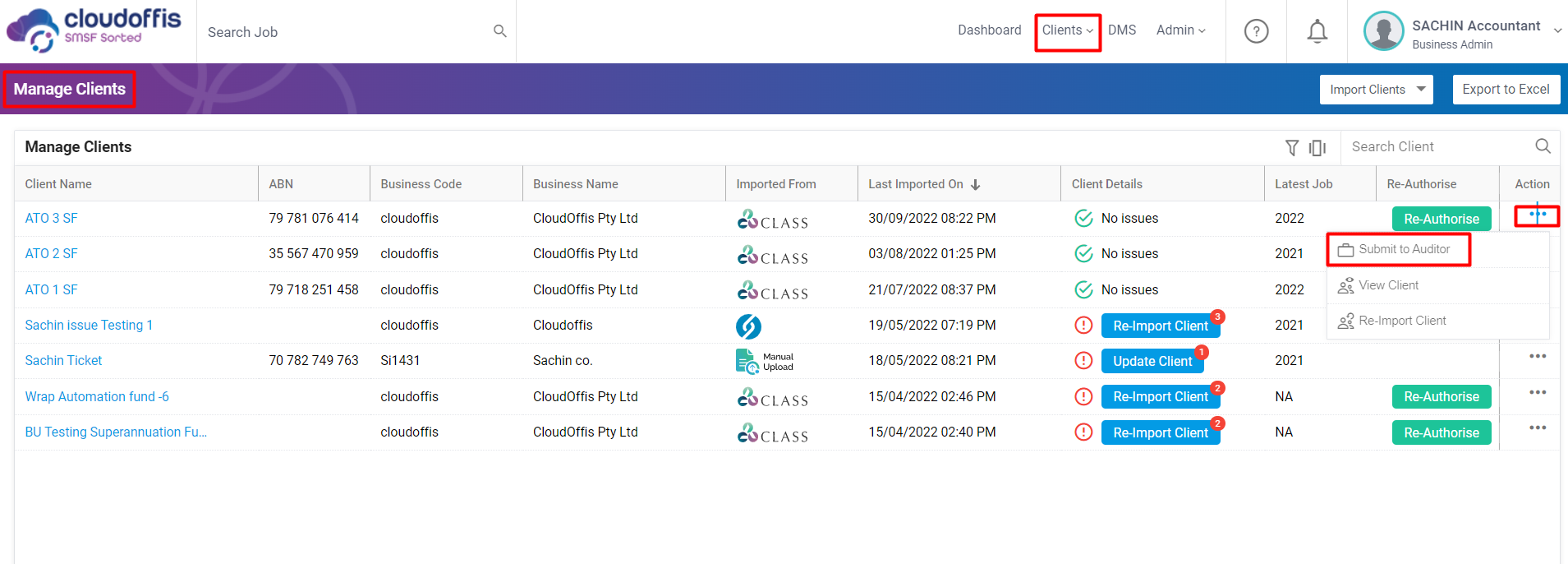 Submitting an SMSF Sorted(Basic) job to an Auditor