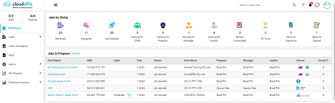 auditomation-dashboard-job-status