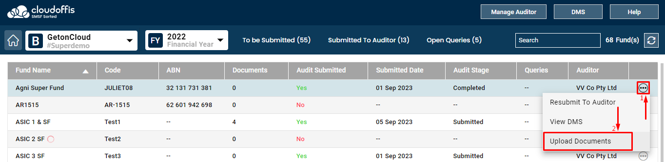 uploading-document-from-action-menu-on-audit-console-page