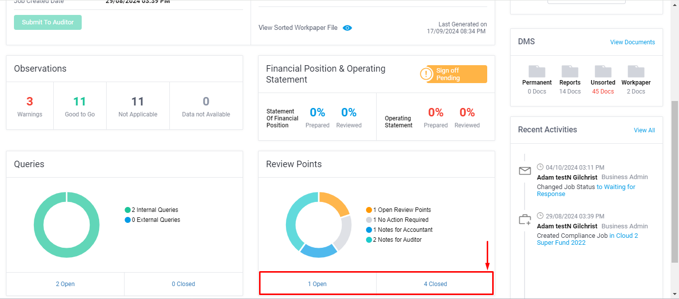 open-and-closed-review-points