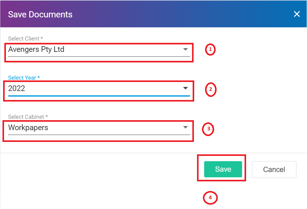 select-client-year-cabinet-and-save