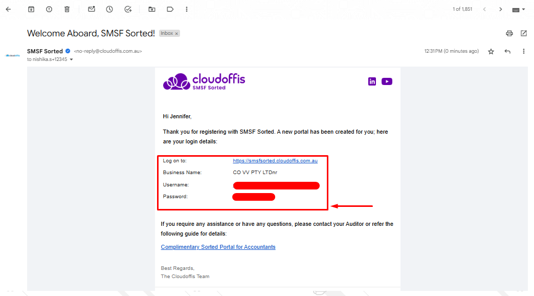 login-credentials-and link-email