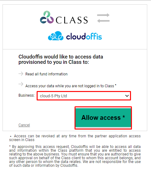 select-business-and-allow-access
